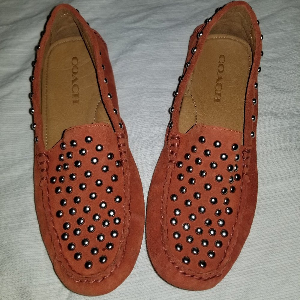 Coach Orange Studded Loafer